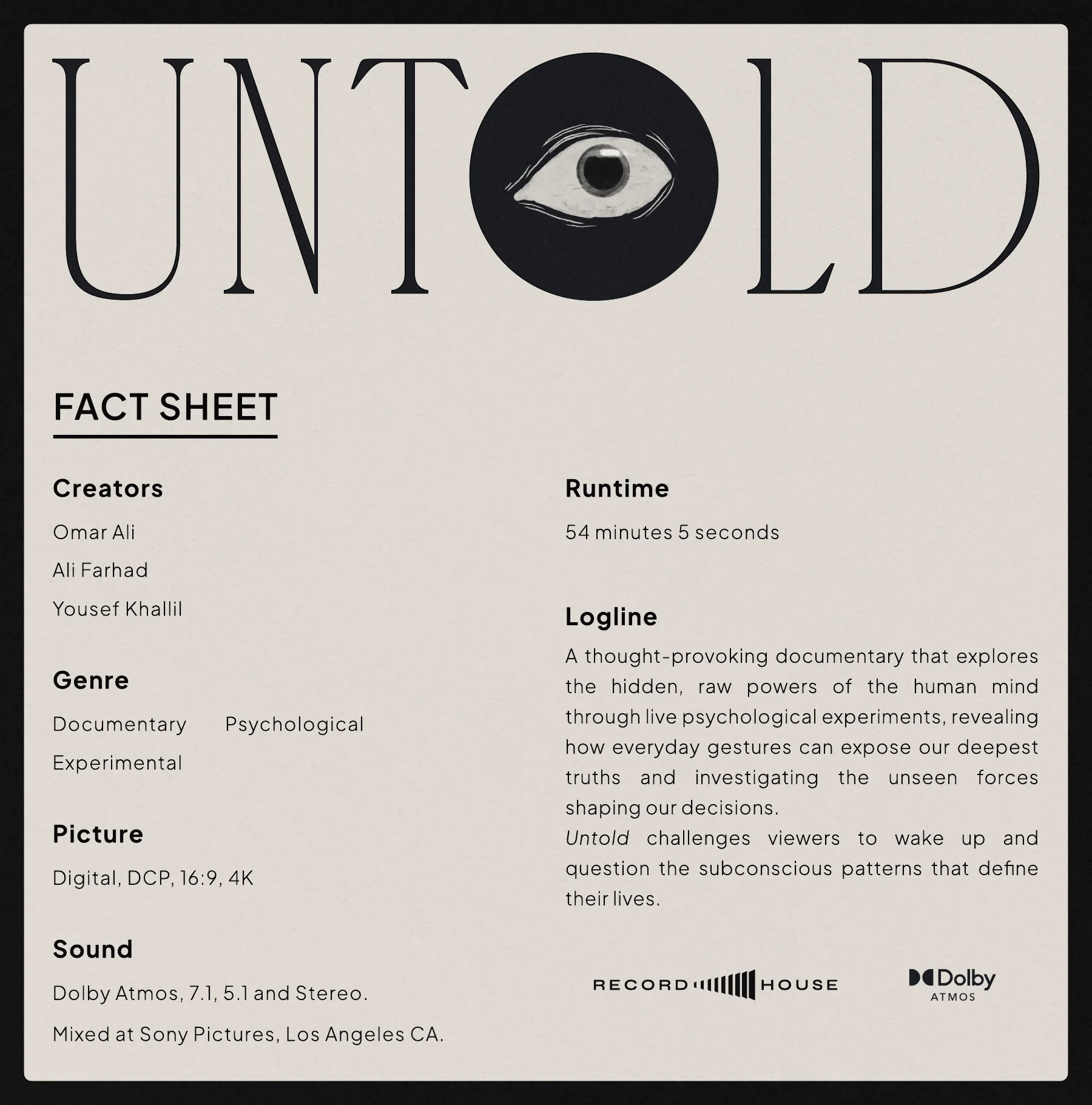 Untold press kit, page 1
